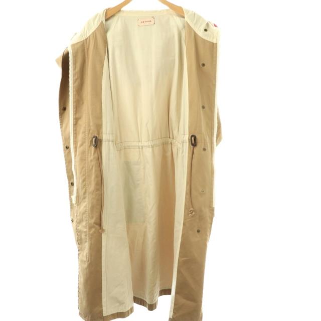 【中古】メヤメ MANY POCKETS PARKA コート ロング フード ジップアップ F ベージュ レッド /DO ■OS レディース_2