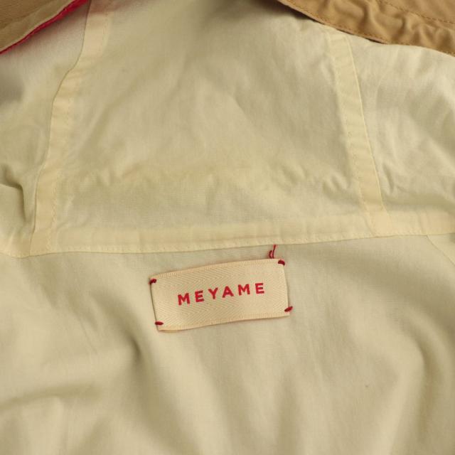 【中古】メヤメ MANY POCKETS PARKA コート ロング フード ジップアップ F ベージュ レッド /DO ■OS レディース_6