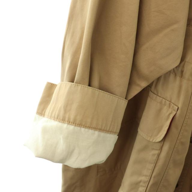 【中古】メヤメ MANY POCKETS PARKA コート ロング フード ジップアップ F ベージュ レッド /DO ■OS レディース_8