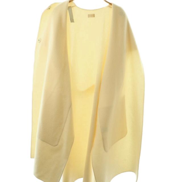 【中古】シーニュ Cygne ジレコート ポンチョコート ロング ノーカラー アイボリー /DO ■OS レディース_3