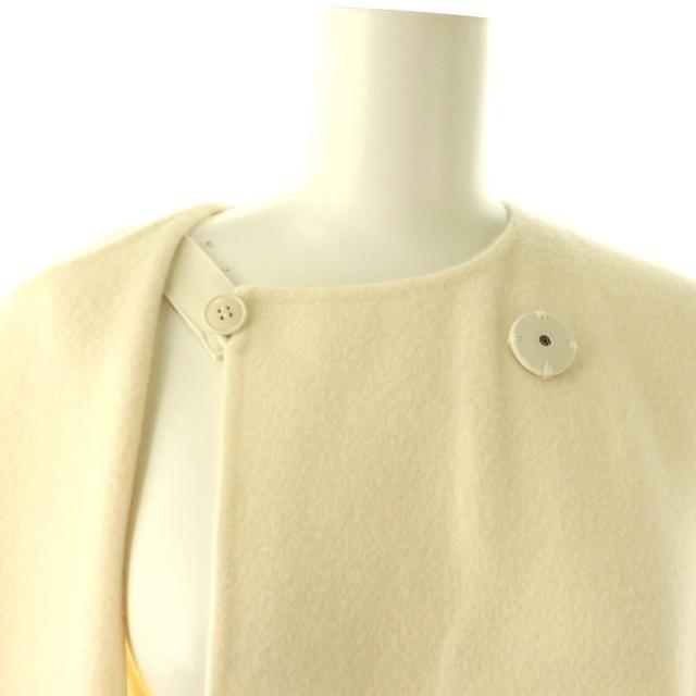 【中古】シーニュ Cygne ジレコート ポンチョコート ロング ノーカラー アイボリー /DO ■OS レディース_4