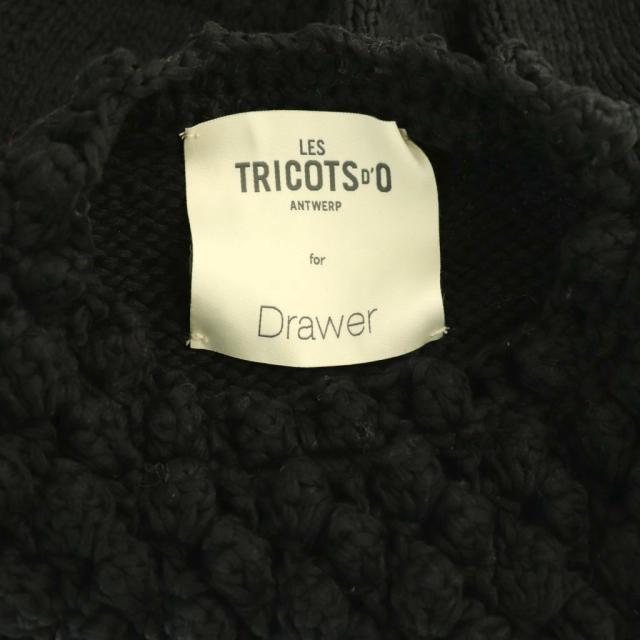 【中古】レ トリコ ドール LES TRICOTS D'O for Drawer ポンポンニットベスト プルオーバー フレンチスリーブ 黒_4