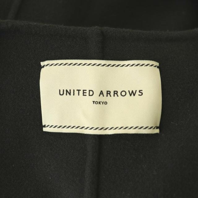 【中古】ユナイテッドアローズ UNITED ARROWS ノーカラー ジレ ベスト ロング ベルト付き 36 チャコール /CX ■OS_5