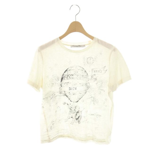 【中古】クリスチャンディオール バルーン アニマル プリント Tシャツ カットソー XS アイボリー 153T12B4452