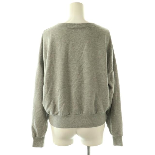 【中古】セリーヌ CELINE トリンフ フロッキープリント プルオーバースウェット トレーナー XS グレー 赤 2Y72A450I