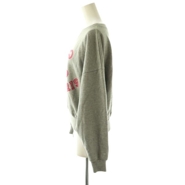【中古】セリーヌ CELINE トリンフ フロッキープリント プルオーバースウェット トレーナー XS グレー 赤 2Y72A450I