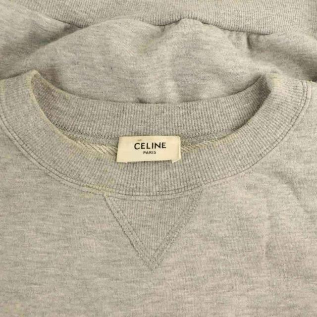 【中古】セリーヌ CELINE トリンフ フロッキープリント プルオーバースウェット トレーナー XS グレー 赤 2Y72A450I