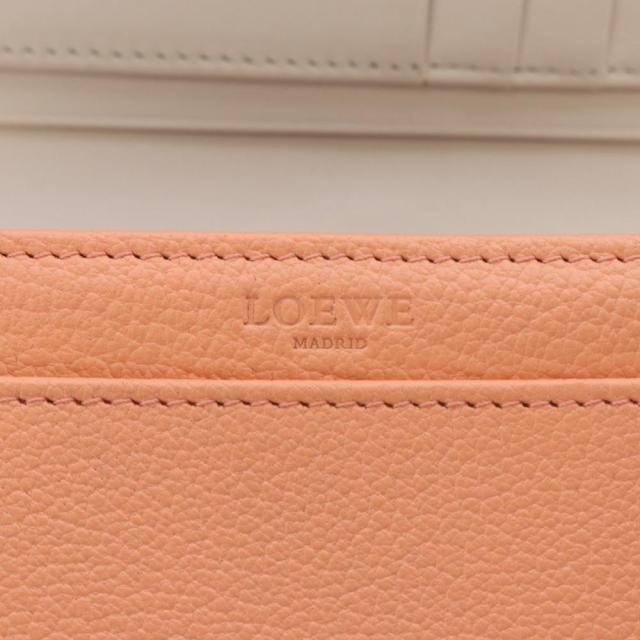 【中古】ロエベ LOEWE アマソナ コンパクトウォレット 財布 二つ折り アナグラム レザー サーモンピンク_2