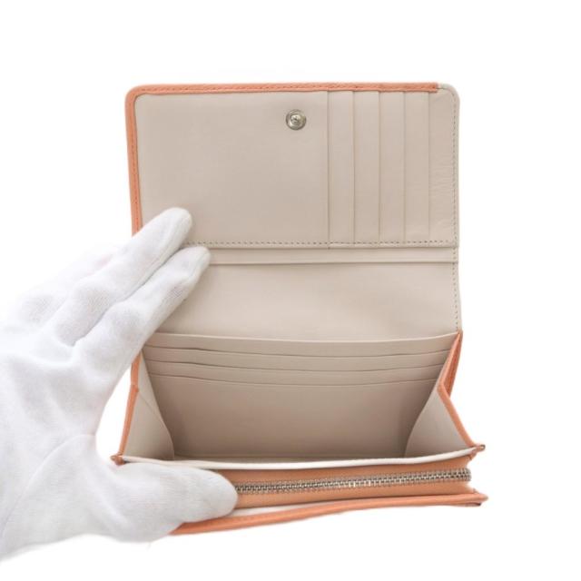 【中古】ロエベ LOEWE アマソナ コンパクトウォレット 財布 二つ折り アナグラム レザー サーモンピンク_4
