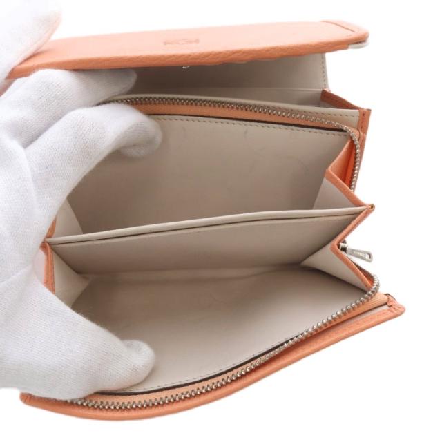【中古】ロエベ LOEWE アマソナ コンパクトウォレット 財布 二つ折り アナグラム レザー サーモンピンク_5