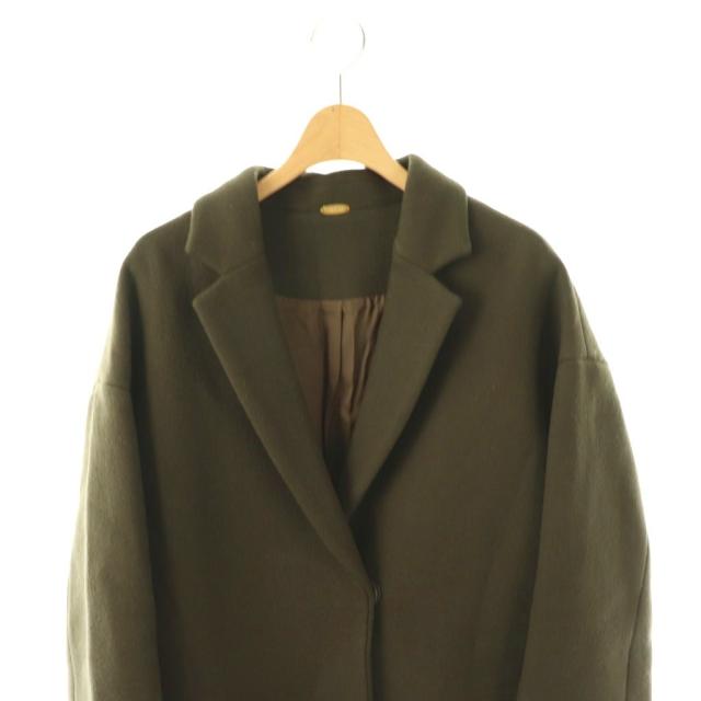【中古】ムーサ ドゥーズィエム 位置付け MUSE de Deuxieme Classe チェスターコート アウター まっ黒い赤銅色/CX