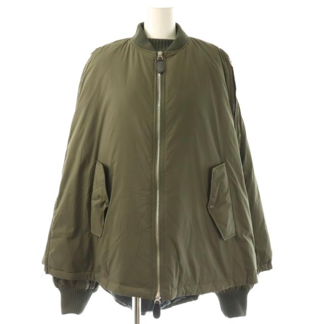 【中古】アドーア ADORE 24AW ストレッチタフタジャケット MA-1 2点セット 38 カーキ /HK ■OS レディース