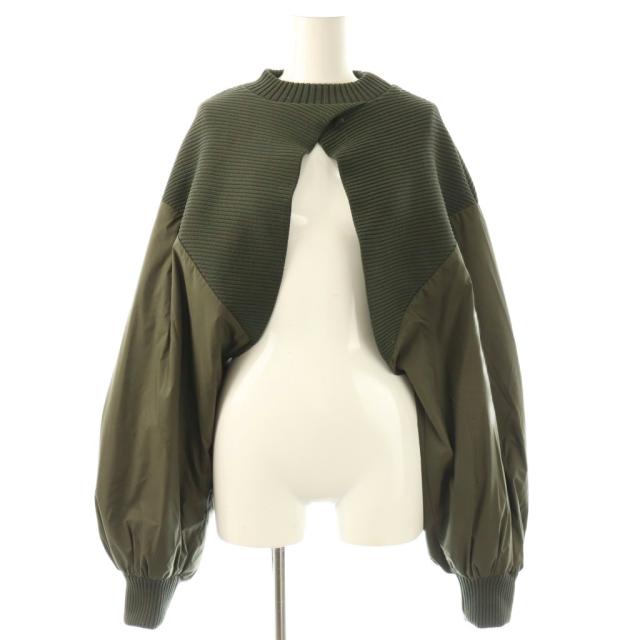 【中古】アドーア ADORE 24AW ストレッチタフタジャケット MA-1 2点セット 38 カーキ /HK ■OS レディース_3