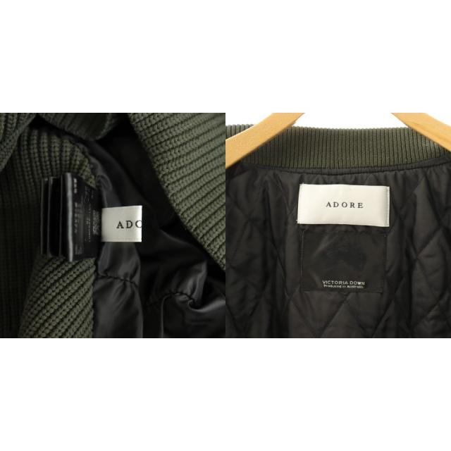 【中古】アドーア ADORE 24AW ストレッチタフタジャケット MA-1 2点セット 38 カーキ /HK ■OS レディース_7