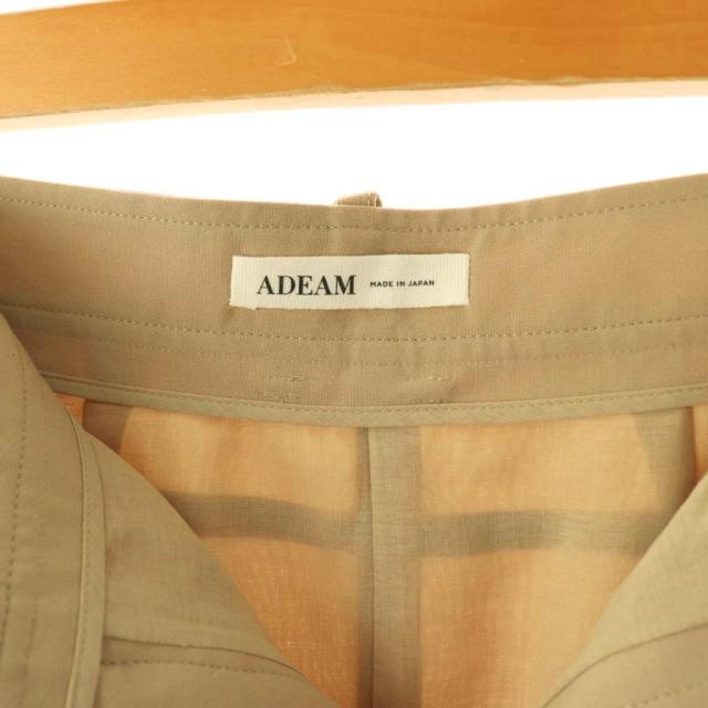 【中古】アディアム ADEAM フレアスカート ミモレ ロング ジップフライ スリット ワンカラー 2 ベージュ /BB_5