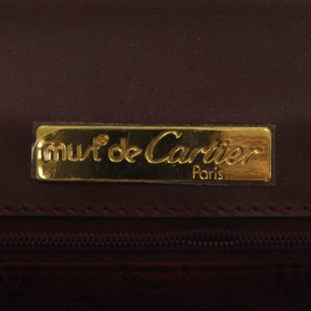 【中古】カルティエ Cartier マストライン スクエアバッグ ハンドバッグ ワンハンドル レザー ボルドー_2