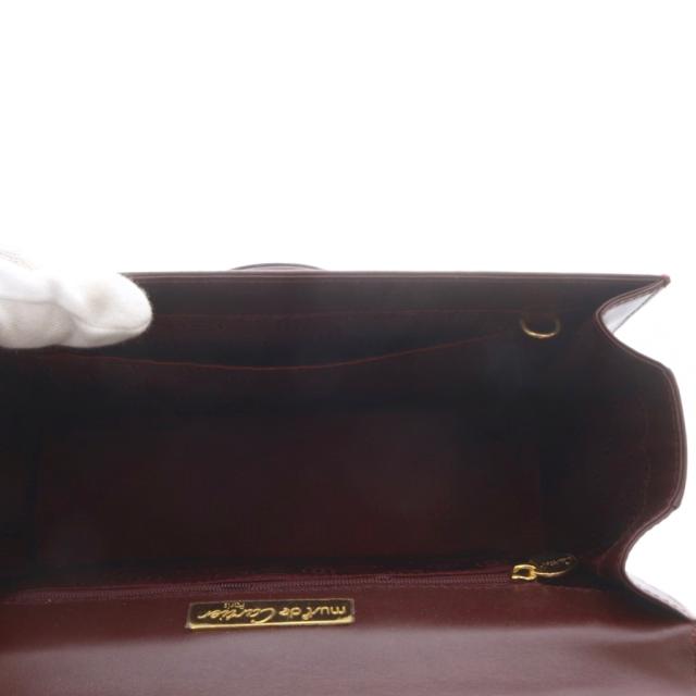 【中古】カルティエ Cartier マストライン スクエアバッグ ハンドバッグ ワンハンドル レザー ボルドー_3