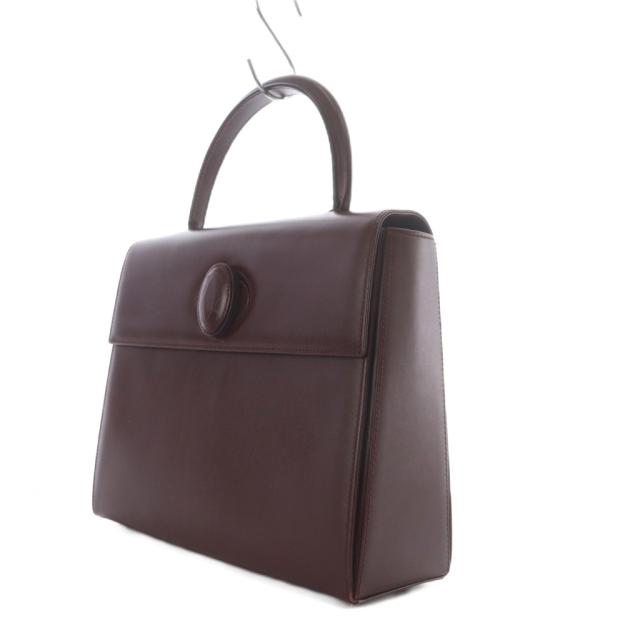 【中古】カルティエ Cartier マストライン スクエアバッグ ハンドバッグ ワンハンドル レザー ボルドー_4