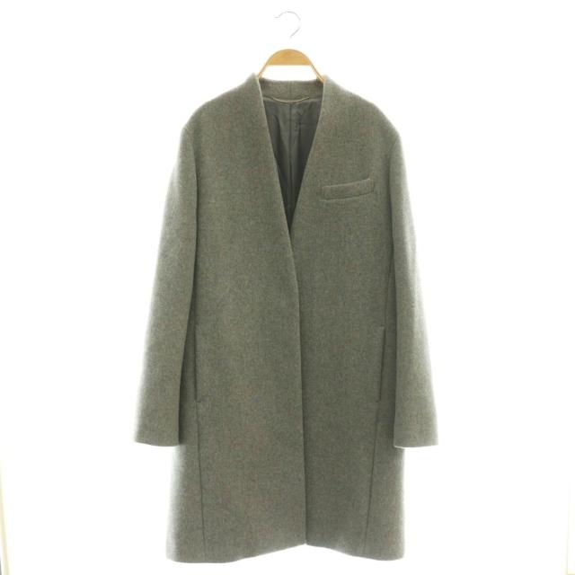 【中古】アパルトモン ドゥーズィエムクラス No collar chester coat ノーカラーコート アウター 38 グレー /DF