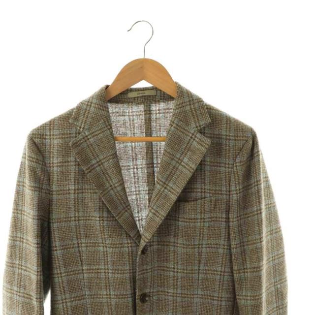 【中古】ボリオリ BOGLIOLI DOVER ジャケット テーラード チェック ウール カシミヤ 44 茶 グレー 水色 /CX ■OS_3