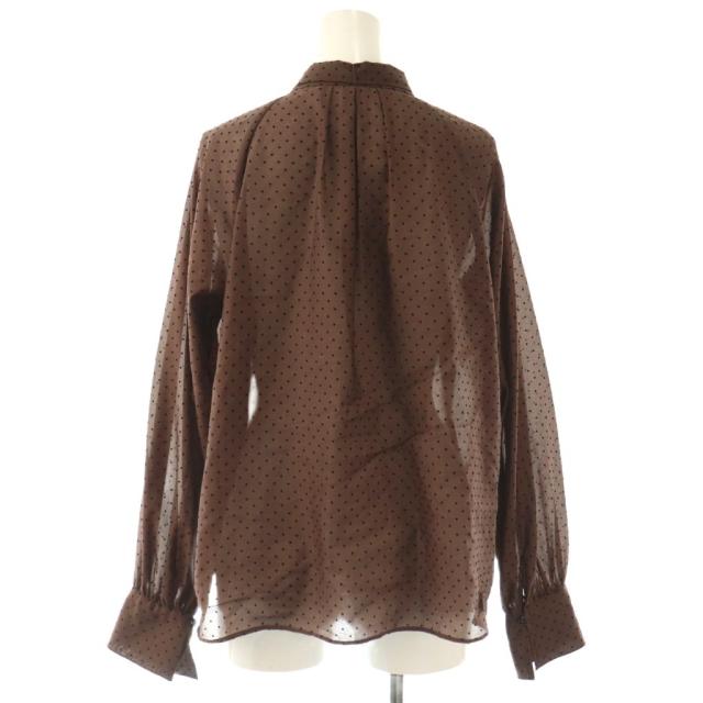 【中古】アナイ ANAYI 25AW ドットオーガンジーリボンブラウス シャツ 38 ブラウン ブラック /ES ■OS レディース_1