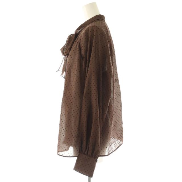 【中古】アナイ ANAYI 25AW ドットオーガンジーリボンブラウス シャツ 38 ブラウン ブラック /ES ■OS レディース_2