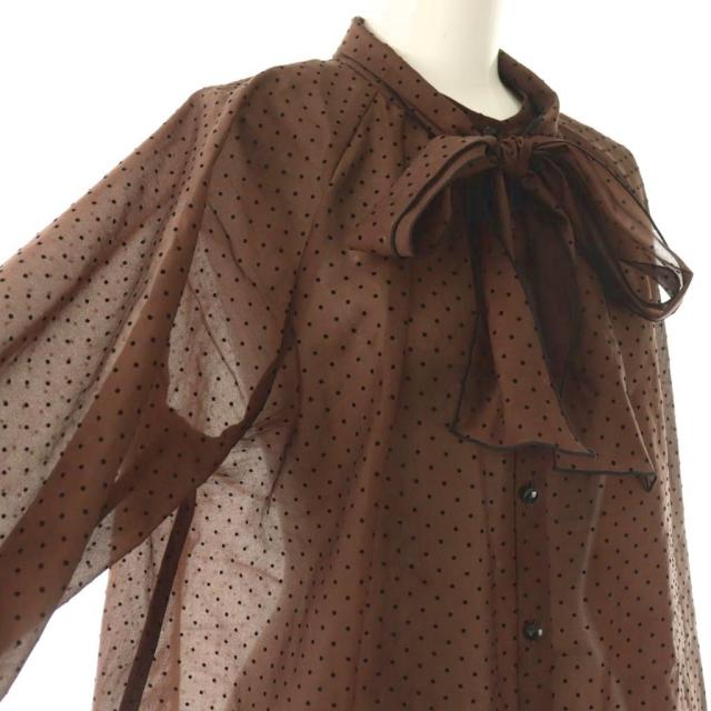 【中古】アナイ ANAYI 25AW ドットオーガンジーリボンブラウス シャツ 38 ブラウン ブラック /ES ■OS レディース_3