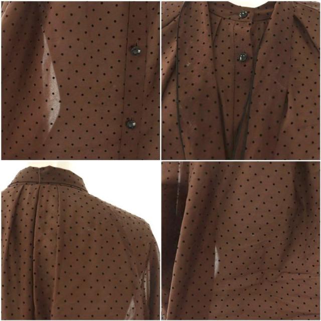 【中古】アナイ ANAYI 25AW ドットオーガンジーリボンブラウス シャツ 38 ブラウン ブラック /ES ■OS レディース_6