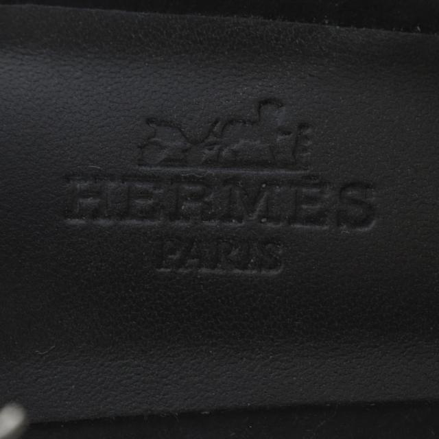 【中古】エルメス HERMES Glam 60 シェーヌダンクル サンダル チャンキーヒール アンクルストラップ 36 ブラック_5