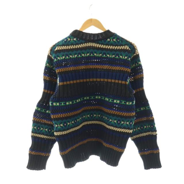 【中古】サカイ sacai 25-03601M ローゲージボーダーニット セーター 長袖 1 ブラック /HK ■OS ■AD メンズ_1
