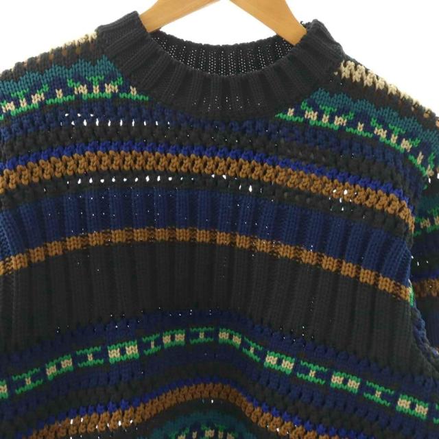 【中古】サカイ sacai 25-03601M ローゲージボーダーニット セーター 長袖 1 ブラック /HK ■OS ■AD メンズ_2