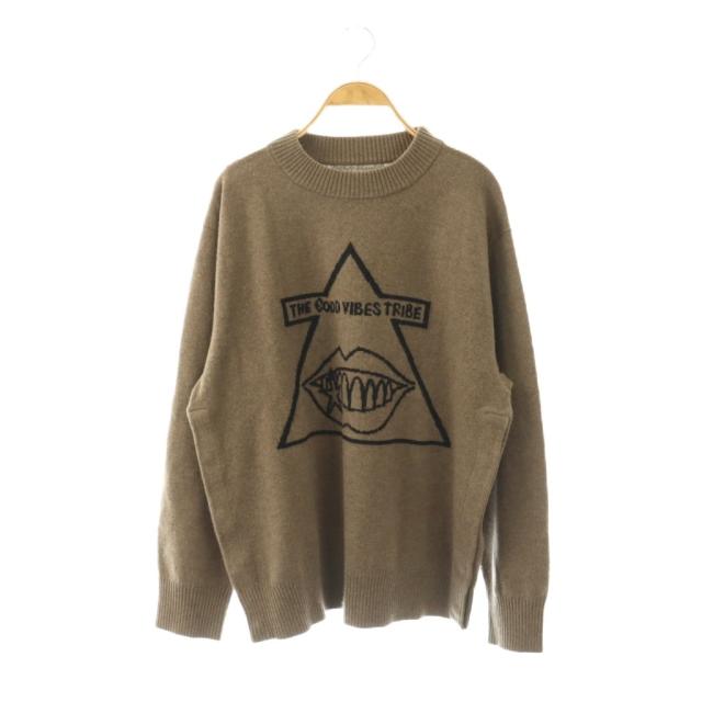 【中古】サカイ sacai ×マークゴンザレス 24-03529Mウール ゴンズ デザイン ニット セーター 長袖 1 モカ /HK ■OS