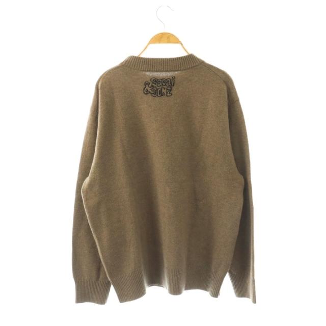 【中古】サカイ sacai ×マークゴンザレス 24-03529Mウール ゴンズ デザイン ニット セーター 長袖 1 モカ /HK ■OS_1