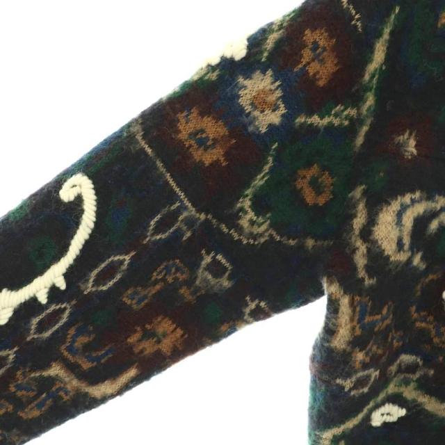 【中古】サカイ 25-03766M Floral Jacquard フローラルジャカードニットブルゾン ジャケット ジップアップ 1 黒 紺_4
