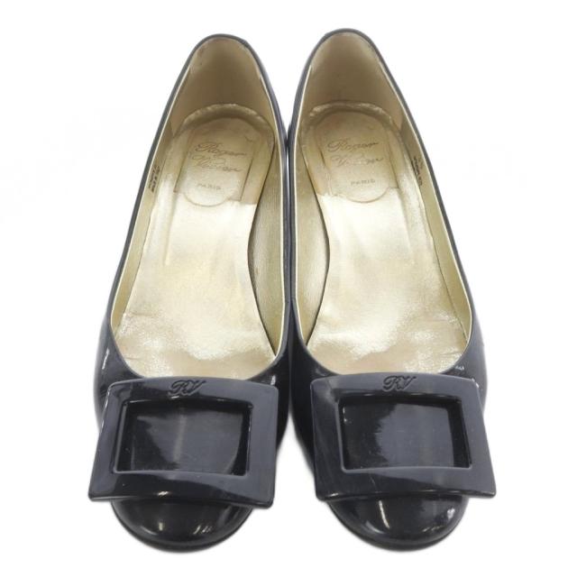 【中古】ロジェヴィヴィエ ROGER VIVIER バックルエナメルパンプス 36 黒 ブラック /SR レディース_2
