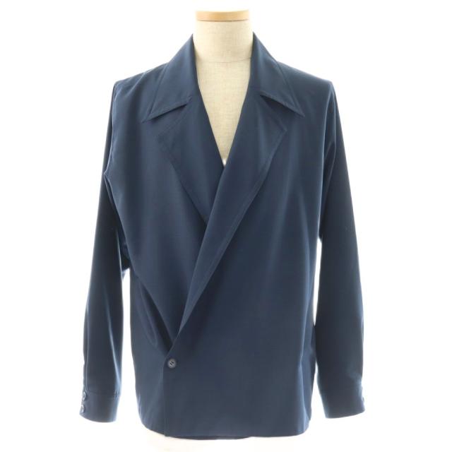 【中古】イロコイ iroquois REFLAX WEATHER CLOTH WJK PTジャケットパンツセットアップ ダブル 1 ネイビー /HK ■OS_1