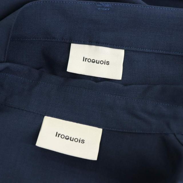 【中古】イロコイ iroquois REFLAX WEATHER CLOTH WJK PTジャケットパンツセットアップ ダブル 1 ネイビー /HK ■OS_7