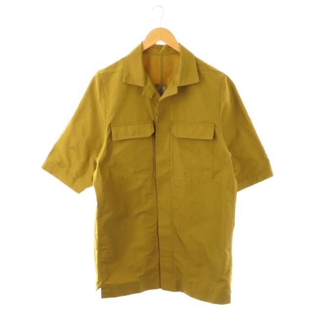 【中古】リックオウエンス Rick Owens RU01B1296 FOGACHINE S/S シャツ 半袖 48 カーキ /HK ■OS ■SH メンズ