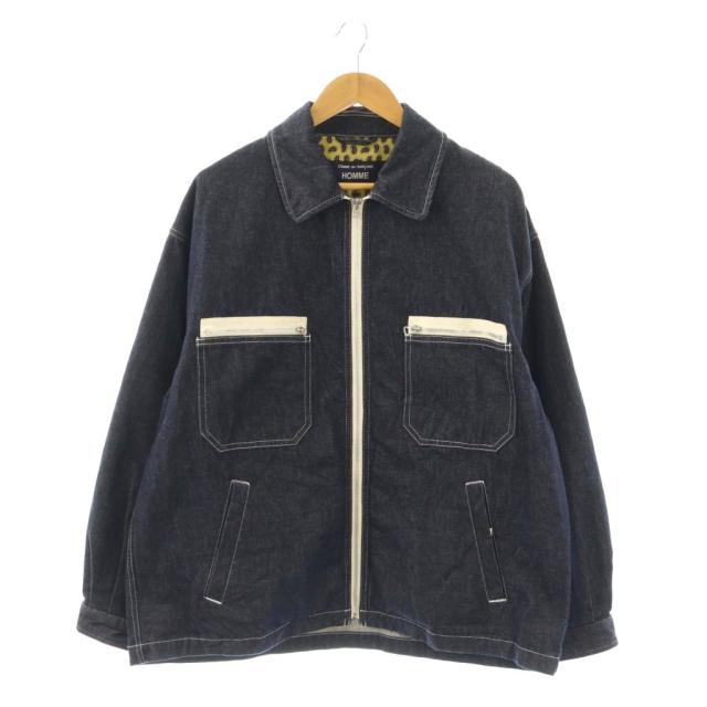【中古】コムデギャルソンオム 25SS AD2024 ジップアップデニムジャケット ステンカラージャケット M ネイビー /DF