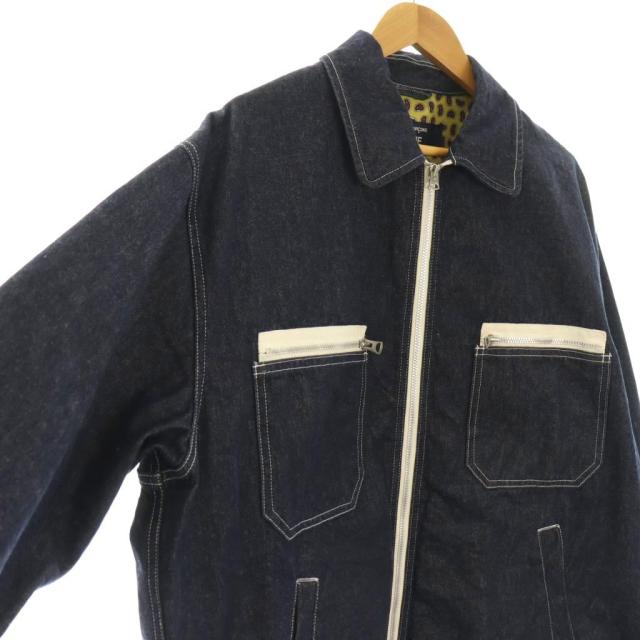 【中古】コムデギャルソンオム 25SS AD2024 ジップアップデニムジャケット ステンカラージャケット M ネイビー /DF_2