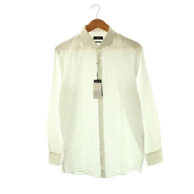 【中古】ヒューゴボス HUGO BOSS SLIMFITコットンシャツ 長袖 42A ホワイト /DO ■OS ■SH メンズ