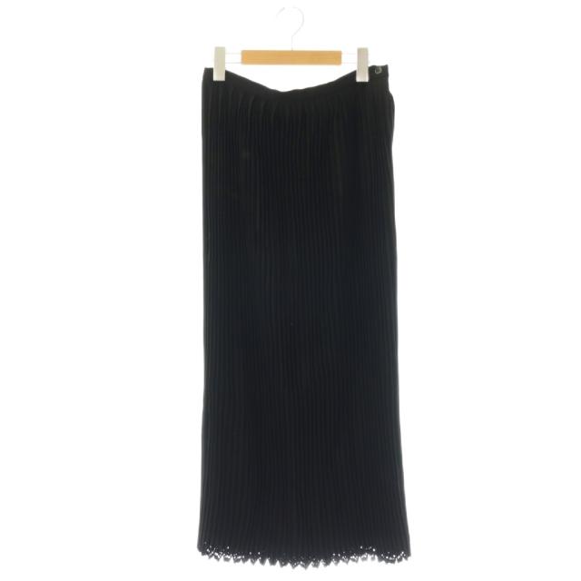 【中古】イッセイミヤケ ISSEY MIYAKE プリーツロングスカート L ブラック /DF ■OS ■SH レディース