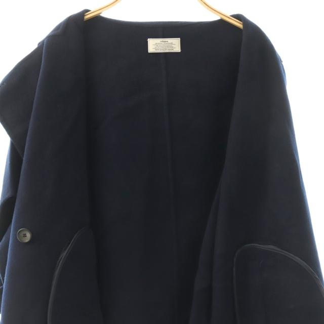 【中古】未使用品 ジャーナルスタンダード レリューム ウールナイロンリバーVEST ベスト ポンチョ F ネイビー_4