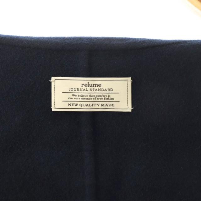 【中古】未使用品 ジャーナルスタンダード レリューム ウールナイロンリバーVEST ベスト ポンチョ F ネイビー_5