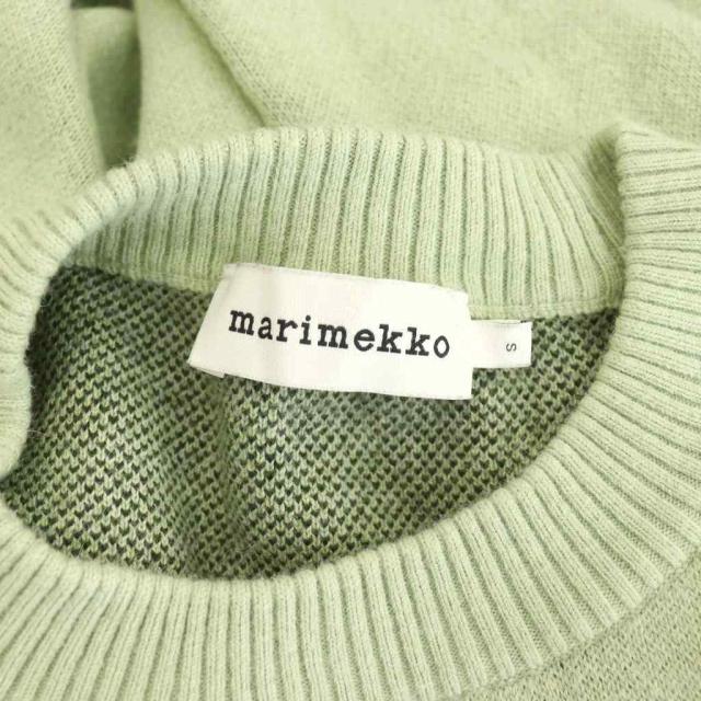 【中古】マリメッコ marimekko ウニッコ ニット セーター プルオーバー S ライトグリーン ダークグリーン /CX ■OS_4