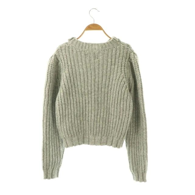 【中古】セブンテンバイミホカワヒト 24AW クロシェ フラワー ケーブル ニット セーター 長袖 M グレー_1