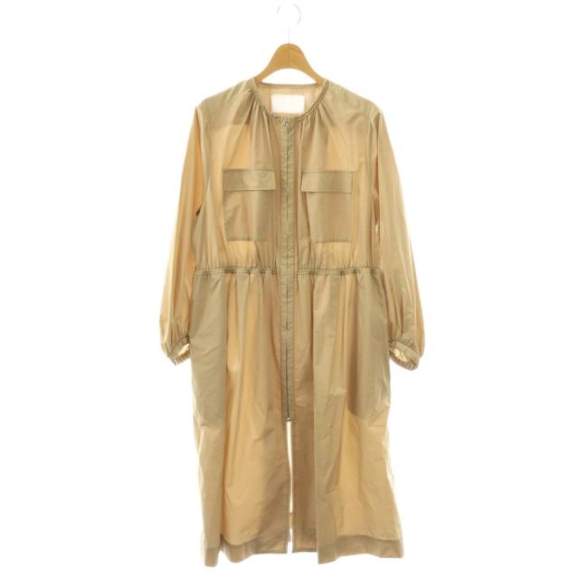 【中古】ボールジー ともし火タフタ ジップアップロングコート 否色合い アウター 一色合い 38 ベージュ