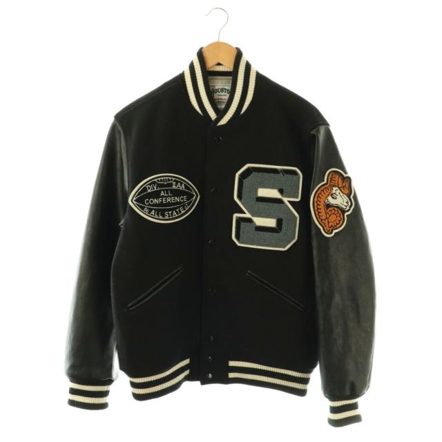 【中古】ヒューストン HOUSTON MELTON AWARD JACKET ジャケット M 黒 ■SH /SY ■OS メンズ