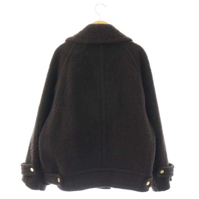 【中古】ダイアグラム グレースコンチネンタル シャギーライダースコート アウター ジップアップ ウール 38 黒 /NR_1