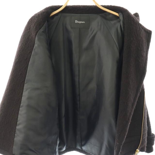 【中古】ダイアグラム グレースコンチネンタル シャギーライダースコート アウター ジップアップ ウール 38 黒 /NR_4